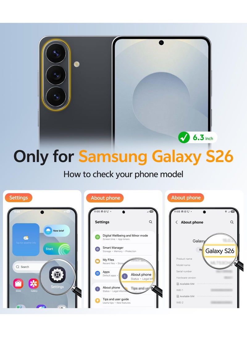 ChicVibe Designed for Samsung Galaxy S26 Case (2026), Full Camera Protection, Compatible with Magsafe, Translucent Matte Back Protective Phone Cover, Slim Thin Full Protection Phone Case Cover for Galaxy S26, Black - Image 2